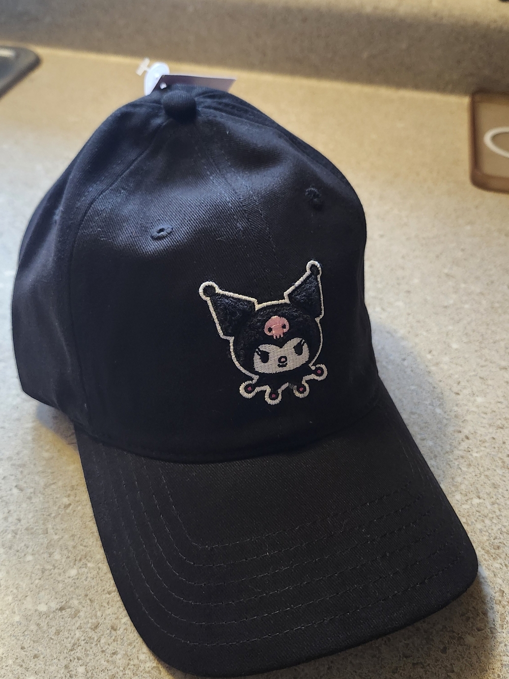 Sanrio Kuromi Black Kids Cap - Cute Embroidered Logo